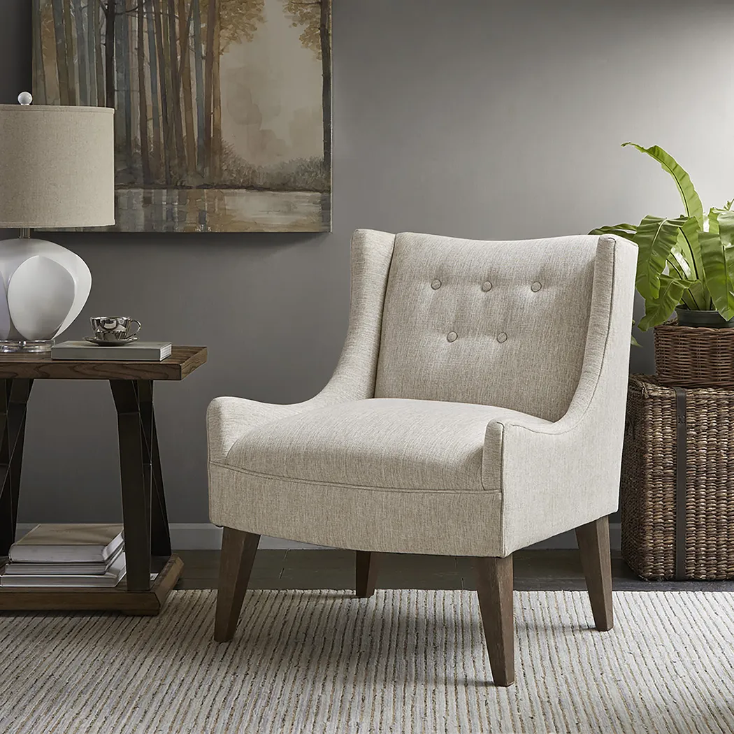 Wahler Cream Accent Chair - Thumbnail - Image 2
