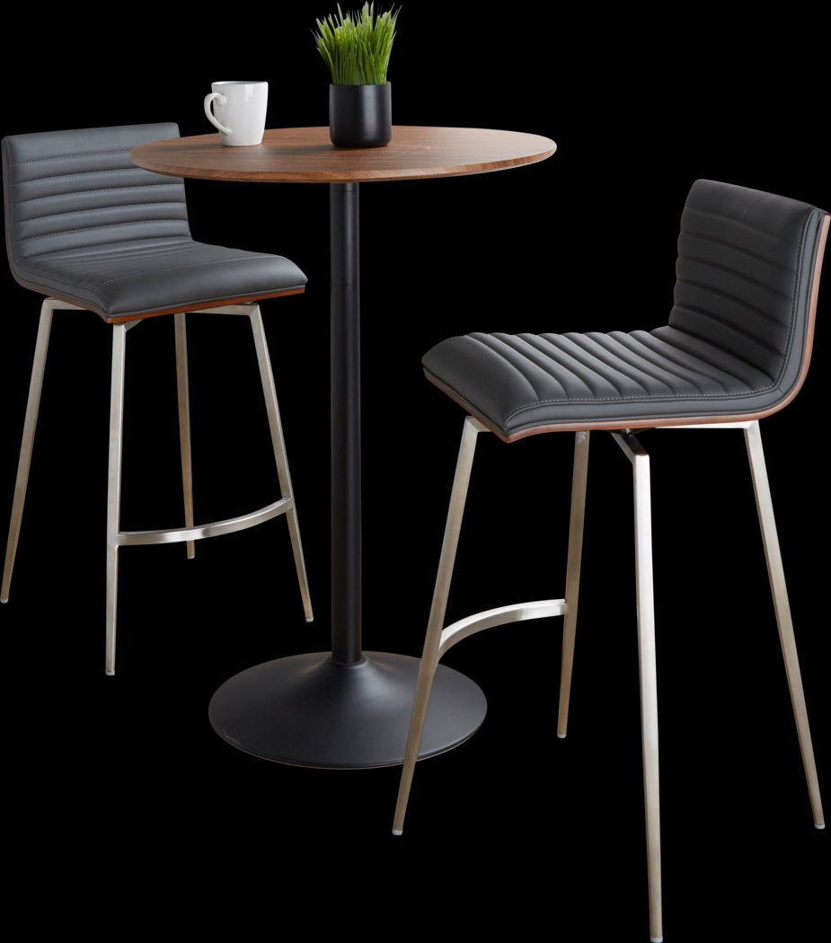 Waiv Gray Adjustable Swivel 3 Pc Counter Height Dining Set - Thumbnail - Image 6