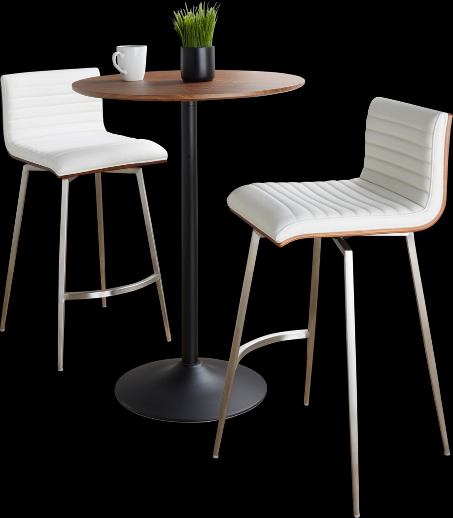 Waiv White Adjustable Swivel 3 Pc Counter Height Dining Set - Thumbnail - Image 6