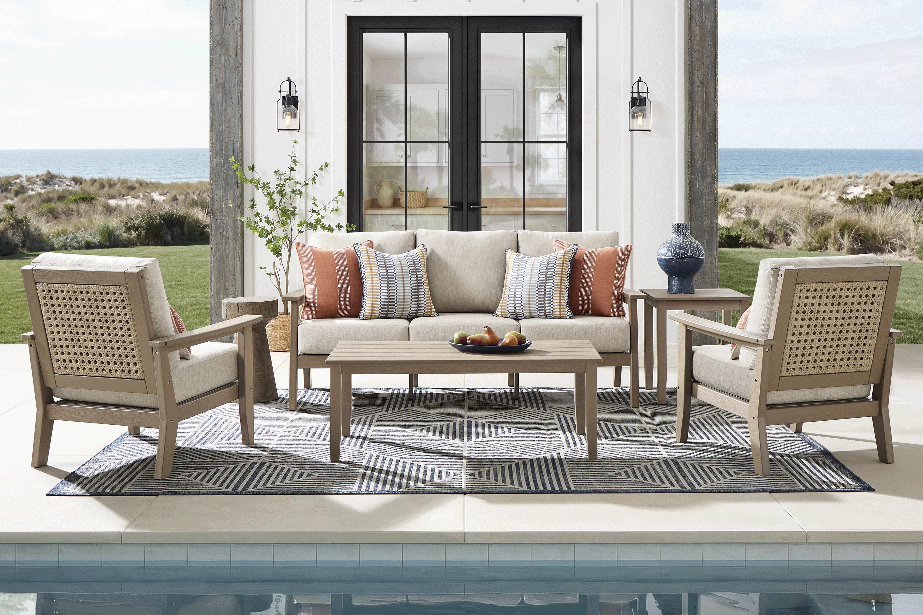 Wakefield Brown Outdoor Cocktail Table - Image 1