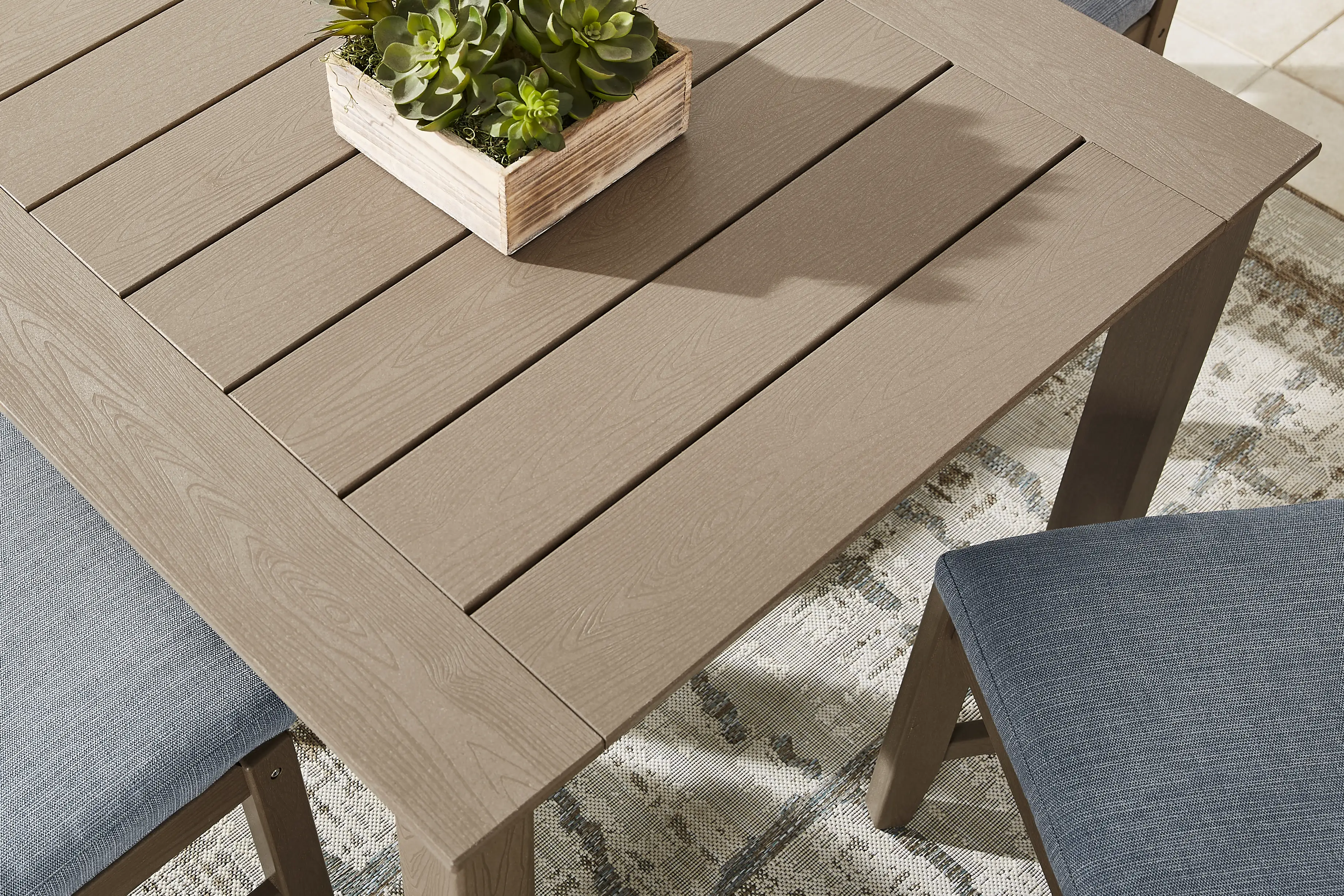 Wakefield Brown 5 Pc 42 in. Square Outdoor Dining Set with Oat Cushions - Image 4