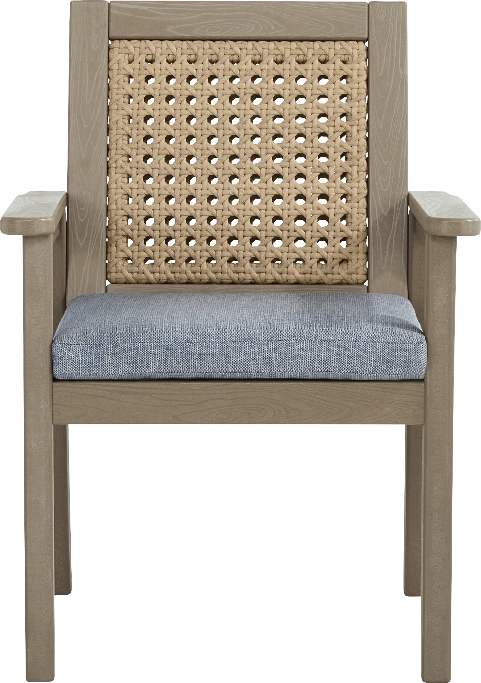 Wakefield Brown 7 Pc 71 in. Outdoor Dining Set with Denim Cushions - Image 7