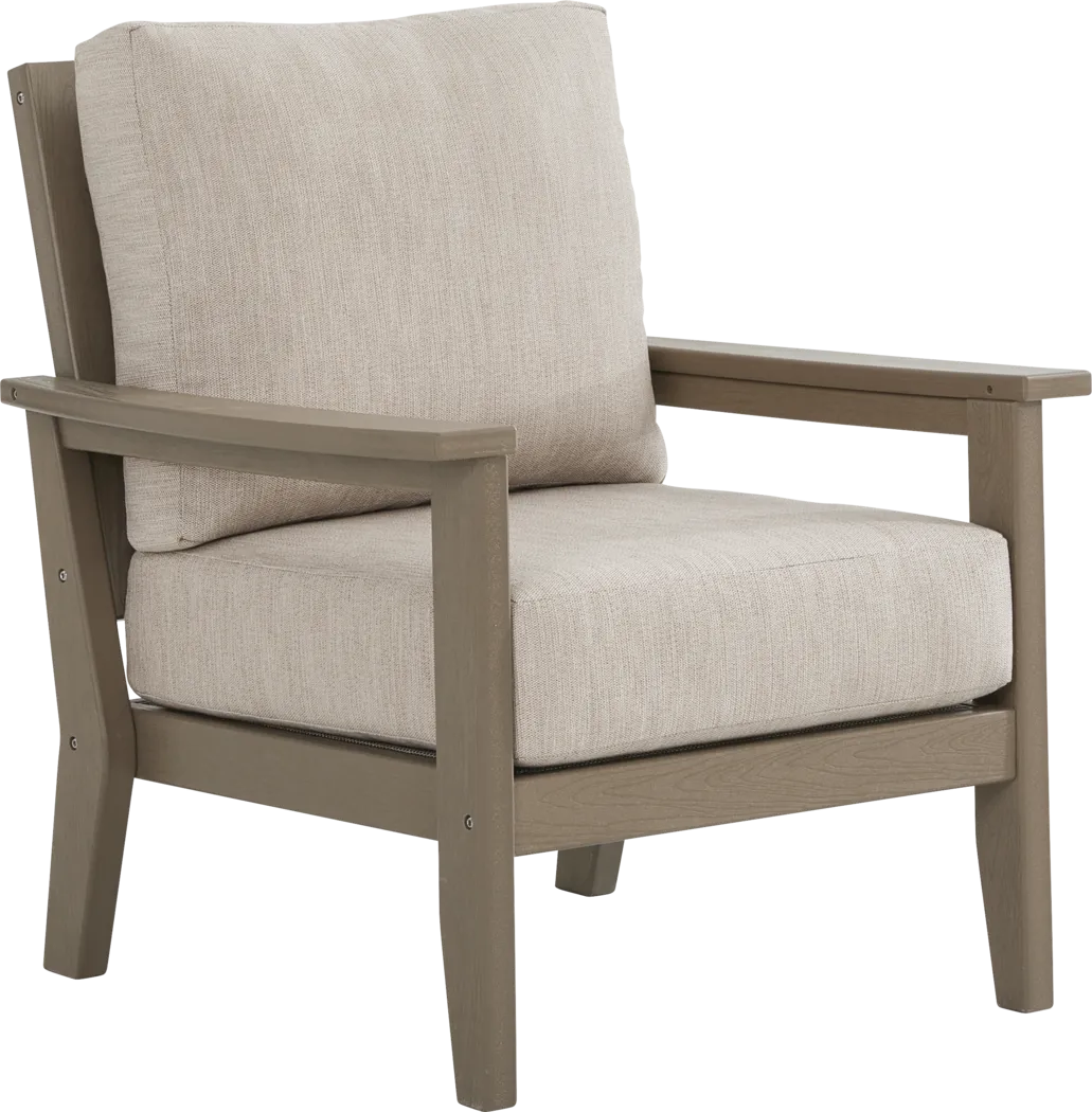 Wakefield Brown 3 Pc Outdoor Seating Set with Oat Cushions - Image 5