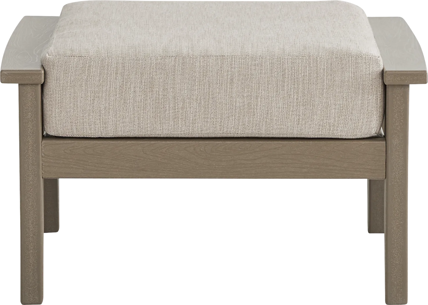Wakefield Brown Outdoor Ottoman with Oat Cushion - Image 2