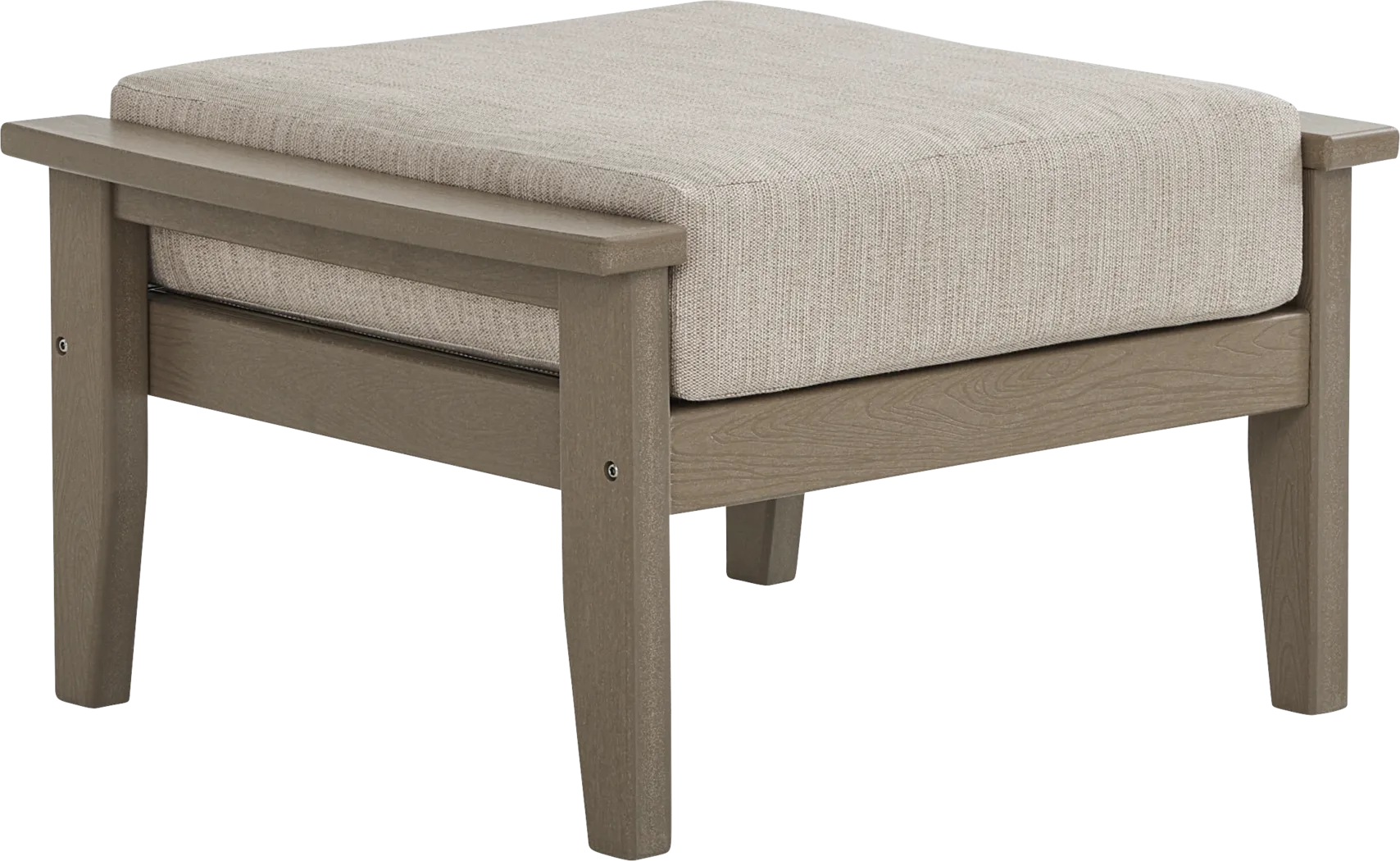 Wakefield Brown Outdoor Ottoman with Oat Cushion - Image 1