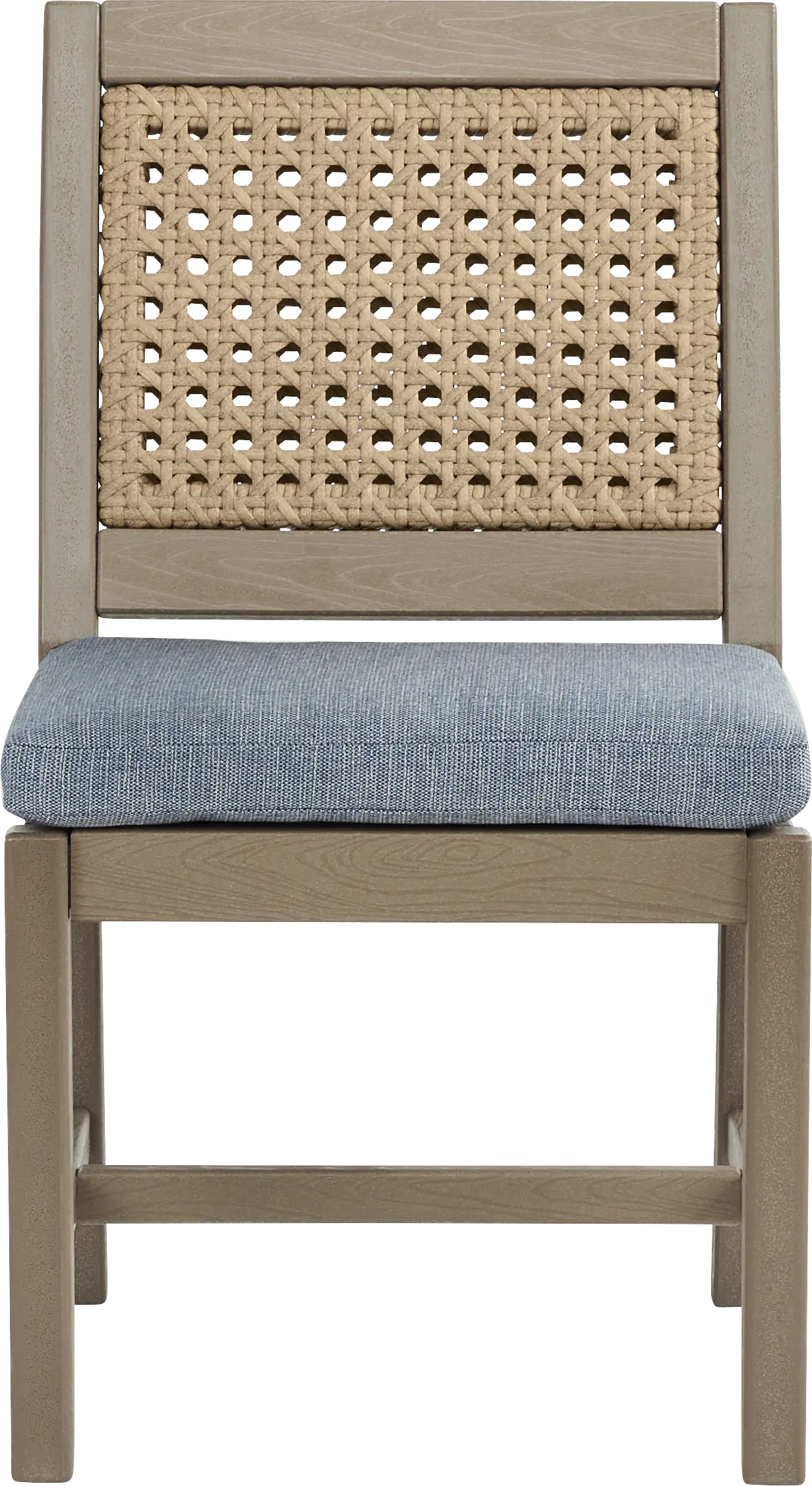 Wakefield Brown 7 Pc 71 in. Outdoor Dining Set with Denim Cushions - Image 10