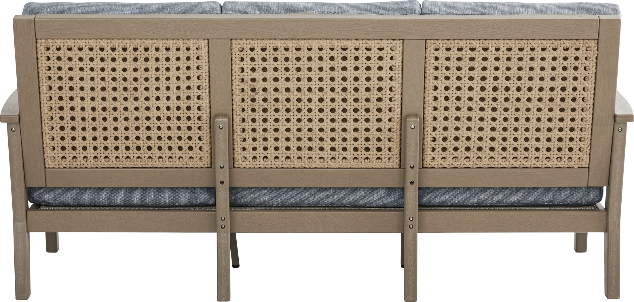 Wakefield Brown Outdoor Sofa with Denim Cushions - Image 4