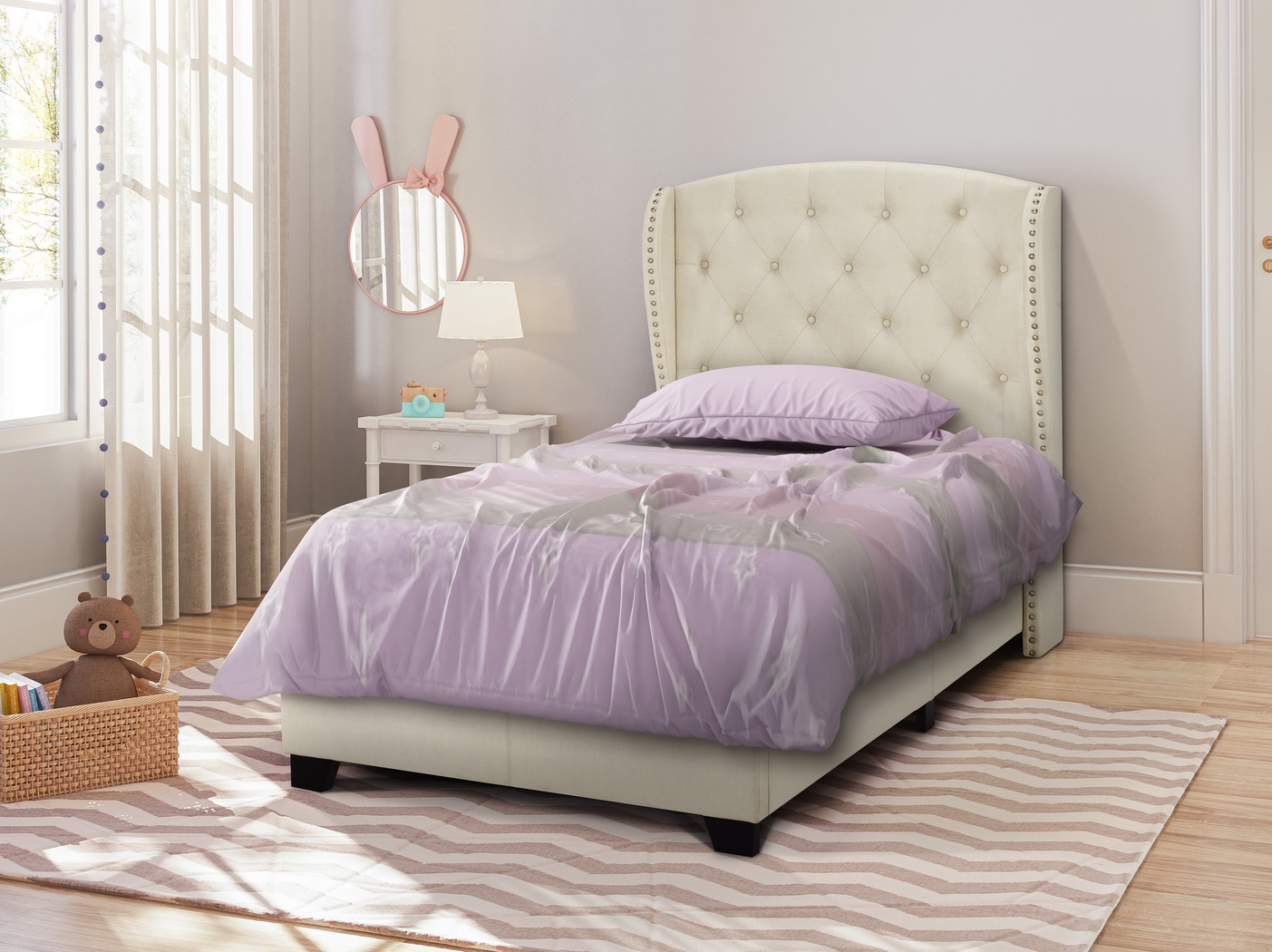 Wakelee Beige Twin Bed - Thumbnail - Image 8