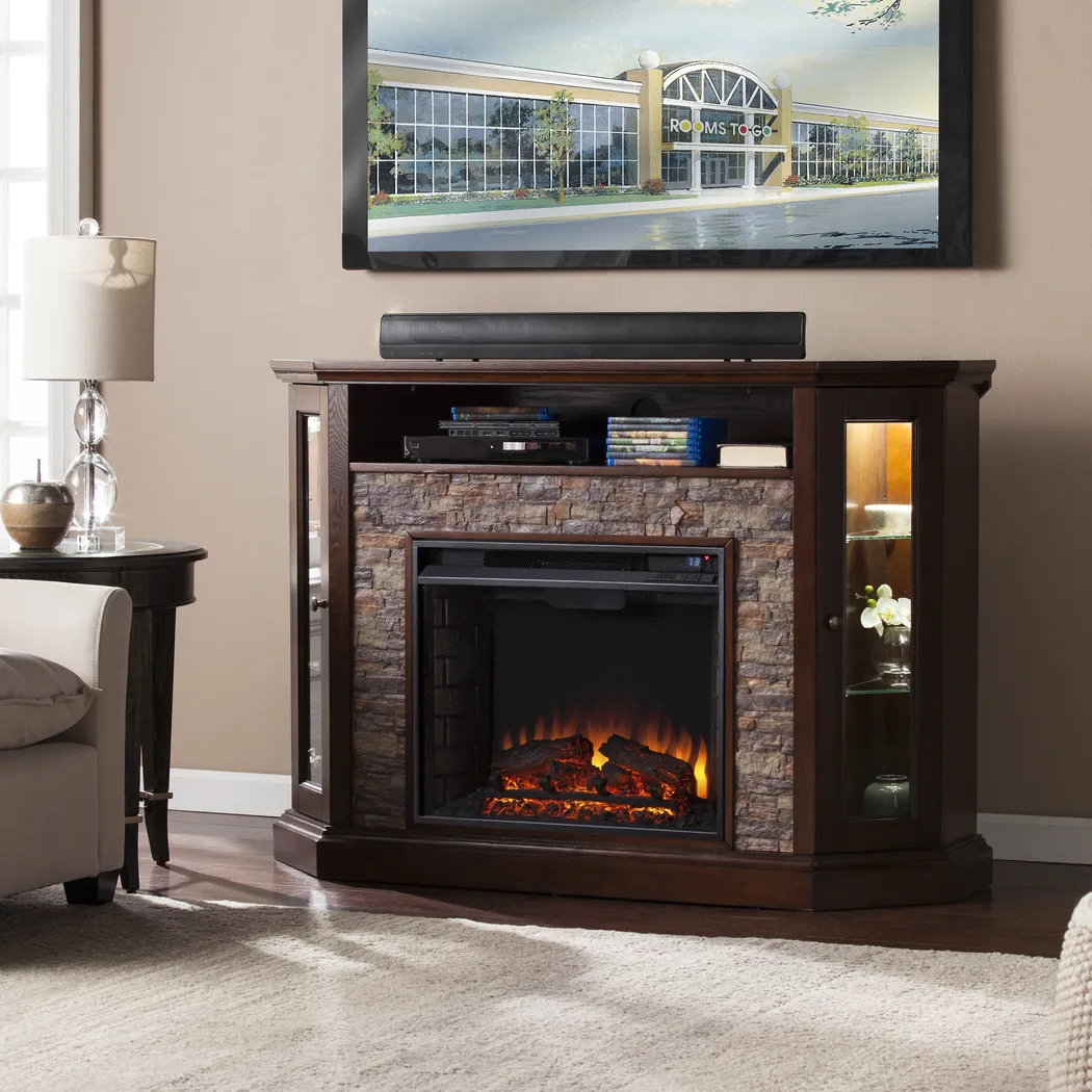 Wakerobin II Espresso 52 in. Console with Electric Fireplace - Image 6