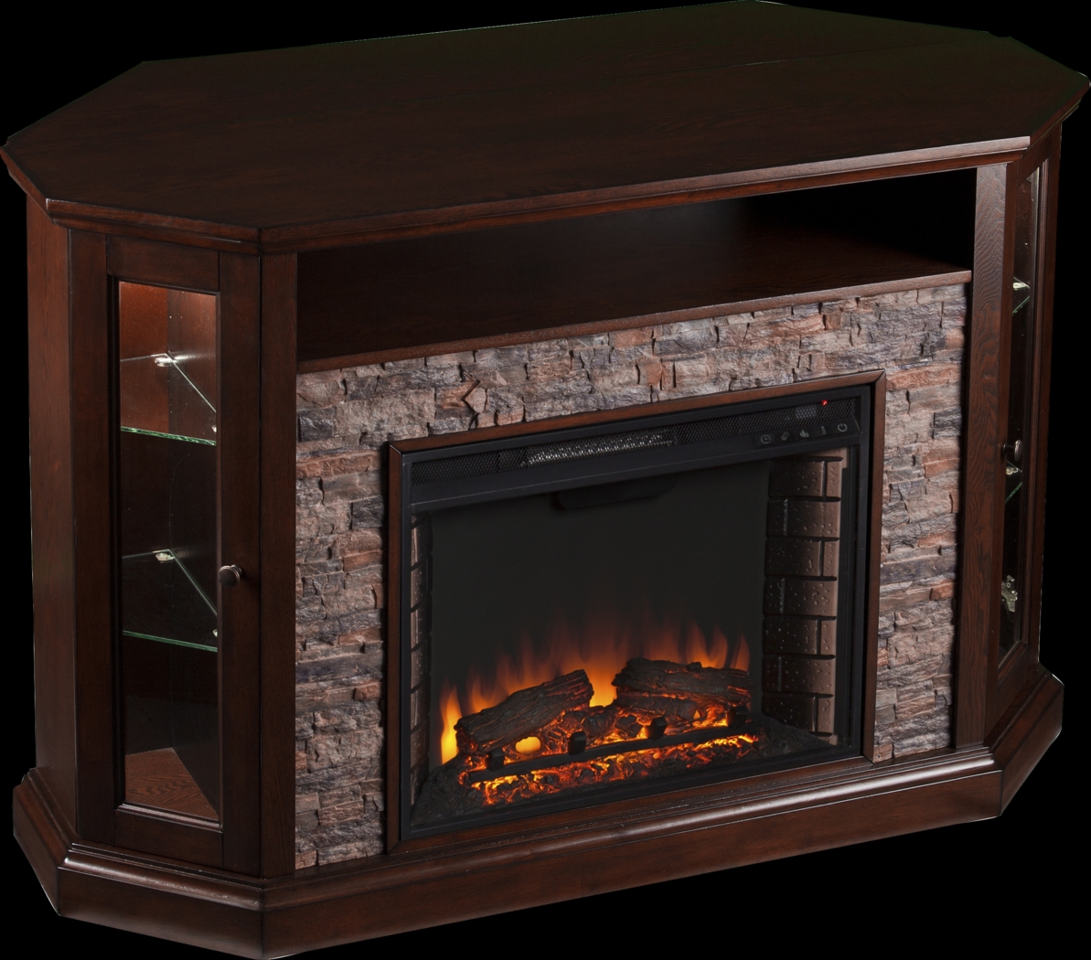 Wakerobin II Espresso 52 in. Console with Electric Fireplace - Thumbnail - Image 1