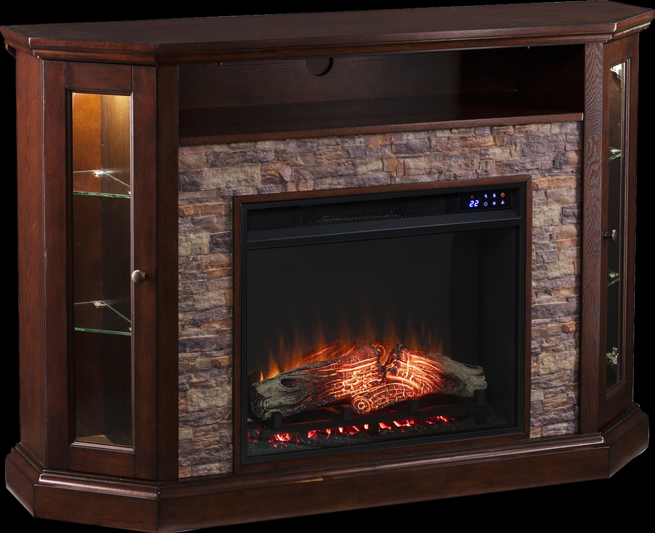 Wakerobin IV Espresso 52 in. Console With Touch Panel Electric Fireplace - Thumbnail - Image 1
