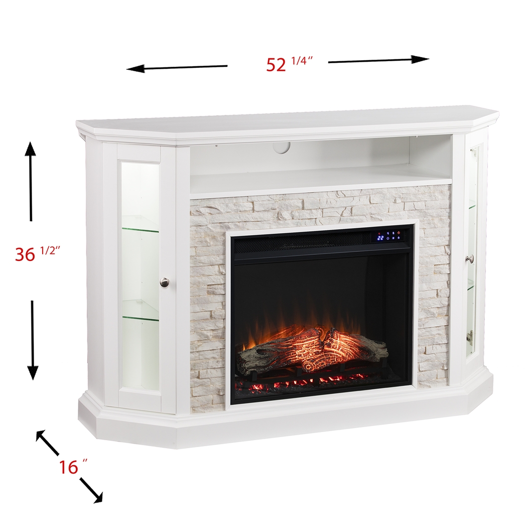 Wakerobin IV White 52 in. Console With Touch Panel Electric Fireplace - Thumbnail - Image 4