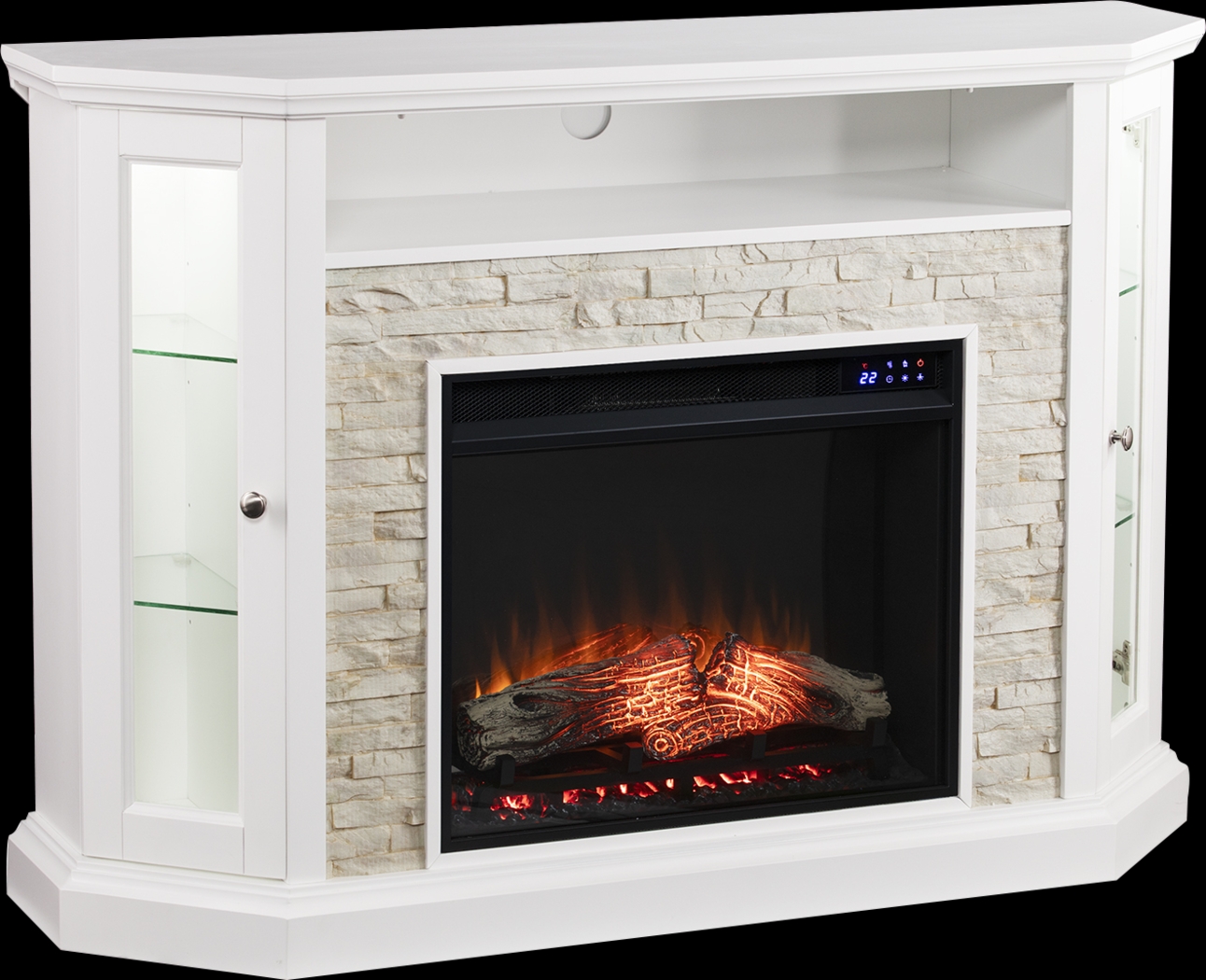 Wakerobin IV White 52 in. Console With Touch Panel Electric Fireplace - Thumbnail - Image 1