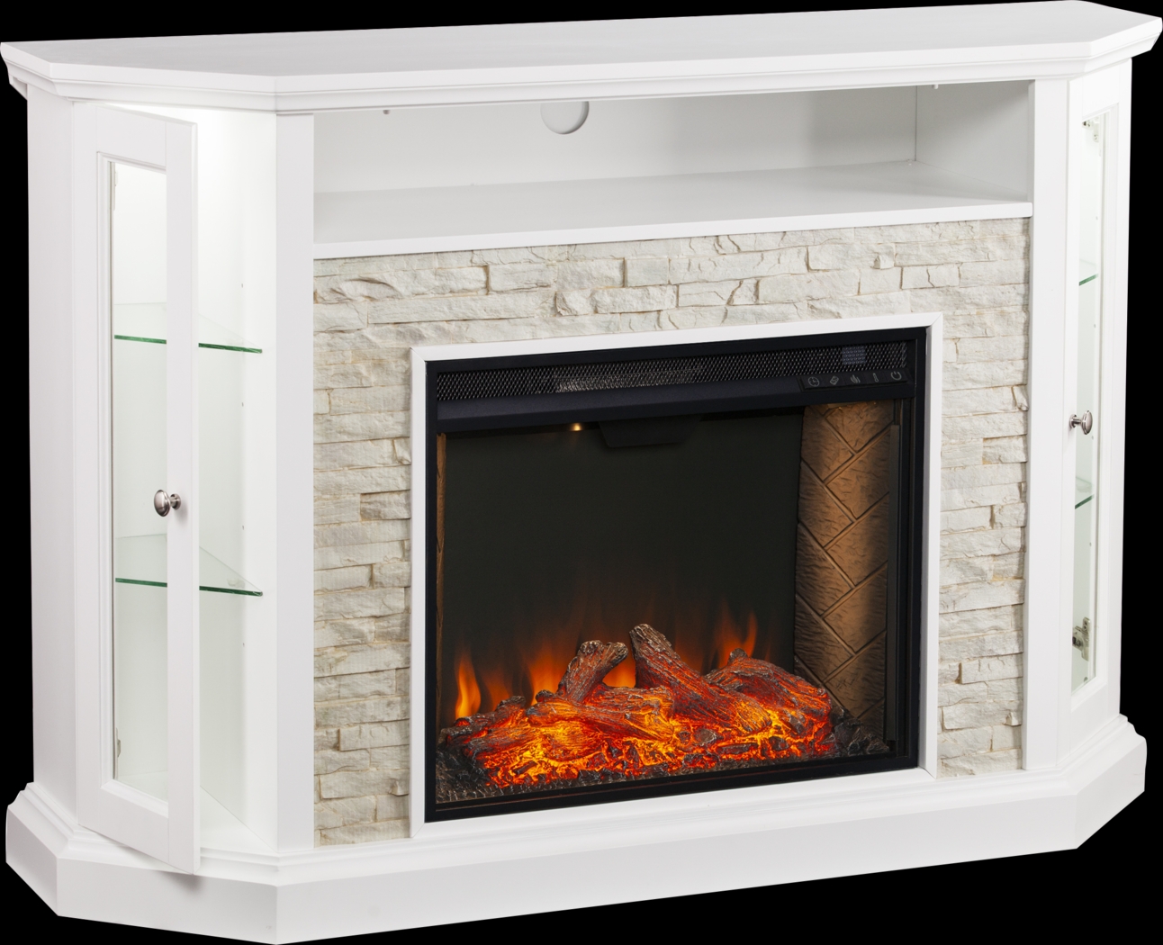Wakerobin III White 52 in. Console With Smart Electric Fireplace - Thumbnail - Image 3