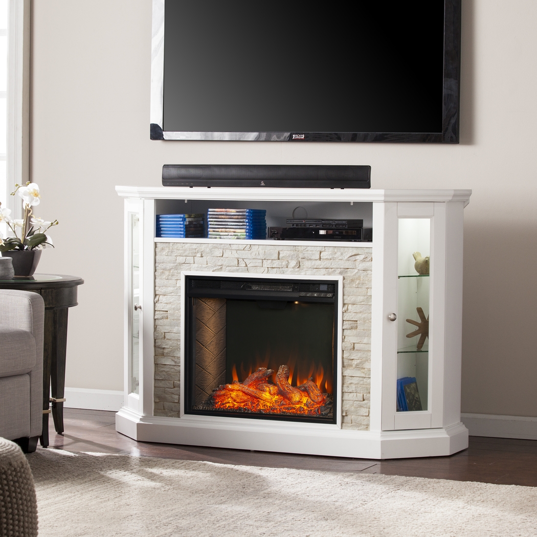 Wakerobin III White 52 in. Console With Smart Electric Fireplace - Thumbnail - Image 6