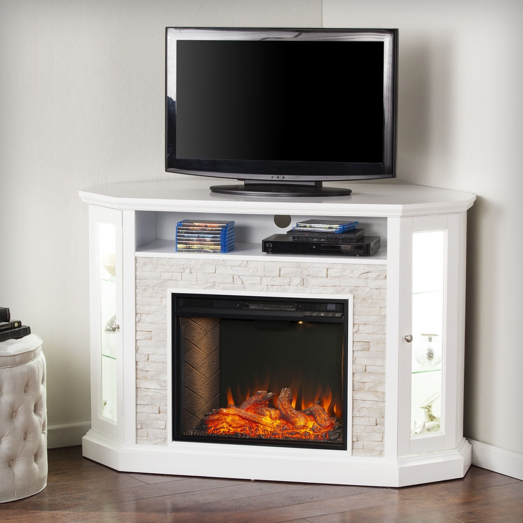 Wakerobin III White 52 in. Console With Smart Electric Fireplace - Thumbnail - Image 7