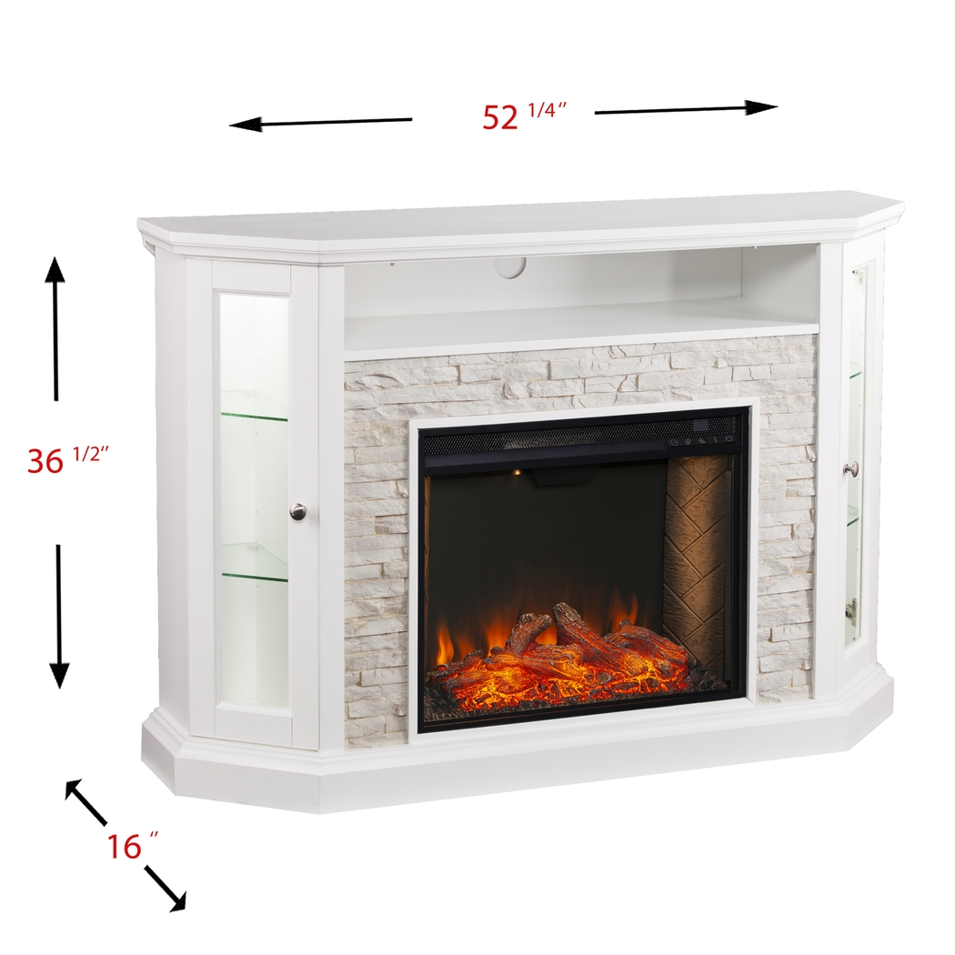 Wakerobin III White 52 in. Console With Smart Electric Fireplace - Thumbnail - Image 8