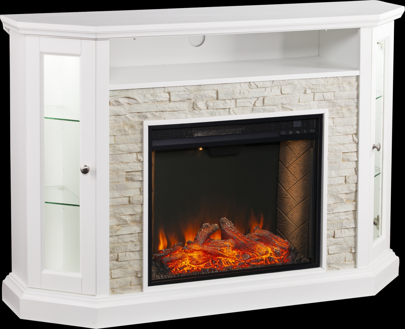 Wakerobin III White 52 in. Console With Smart Electric Fireplace - Thumbnail - Image 1