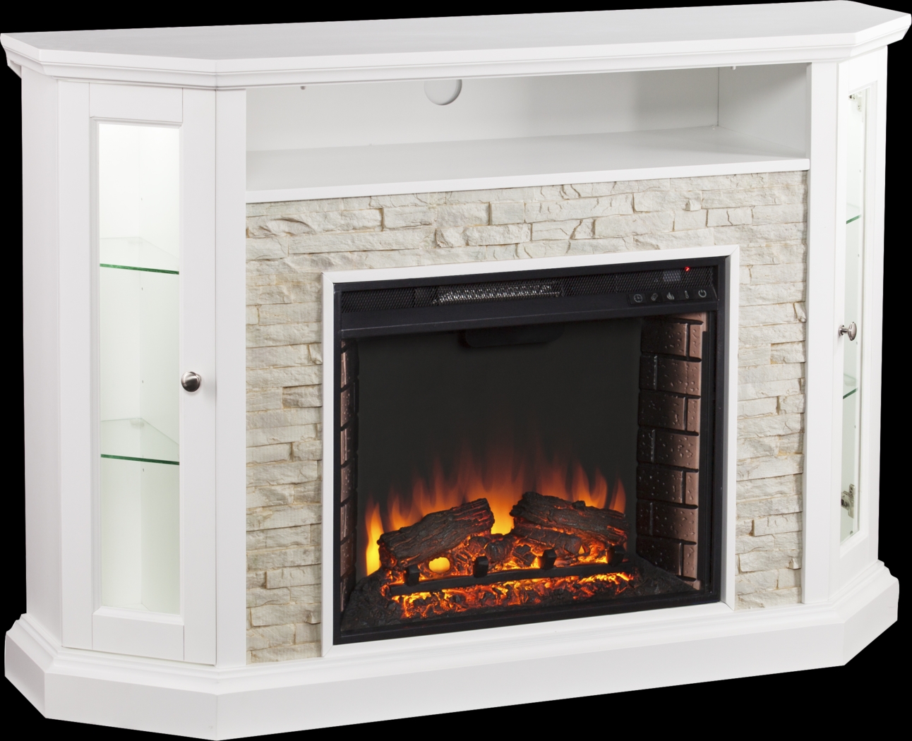 Wakerobin II White 52 in. Console with Electric Fireplace - Thumbnail - Image 1