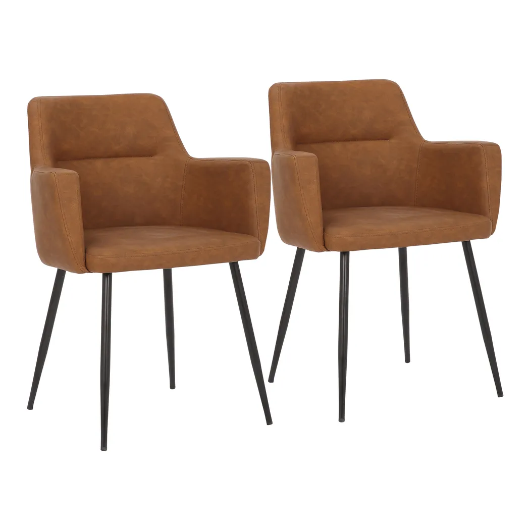 Waldman Camel Accent Chair, Set of 2 - Thumbnail - Image 1