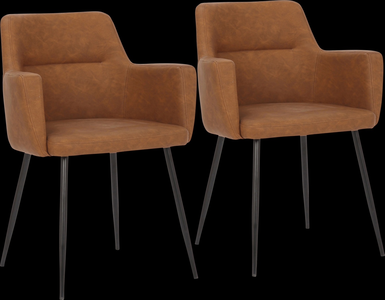 Waldman Camel Arm Chair, Set of 2 - Thumbnail - Image 1