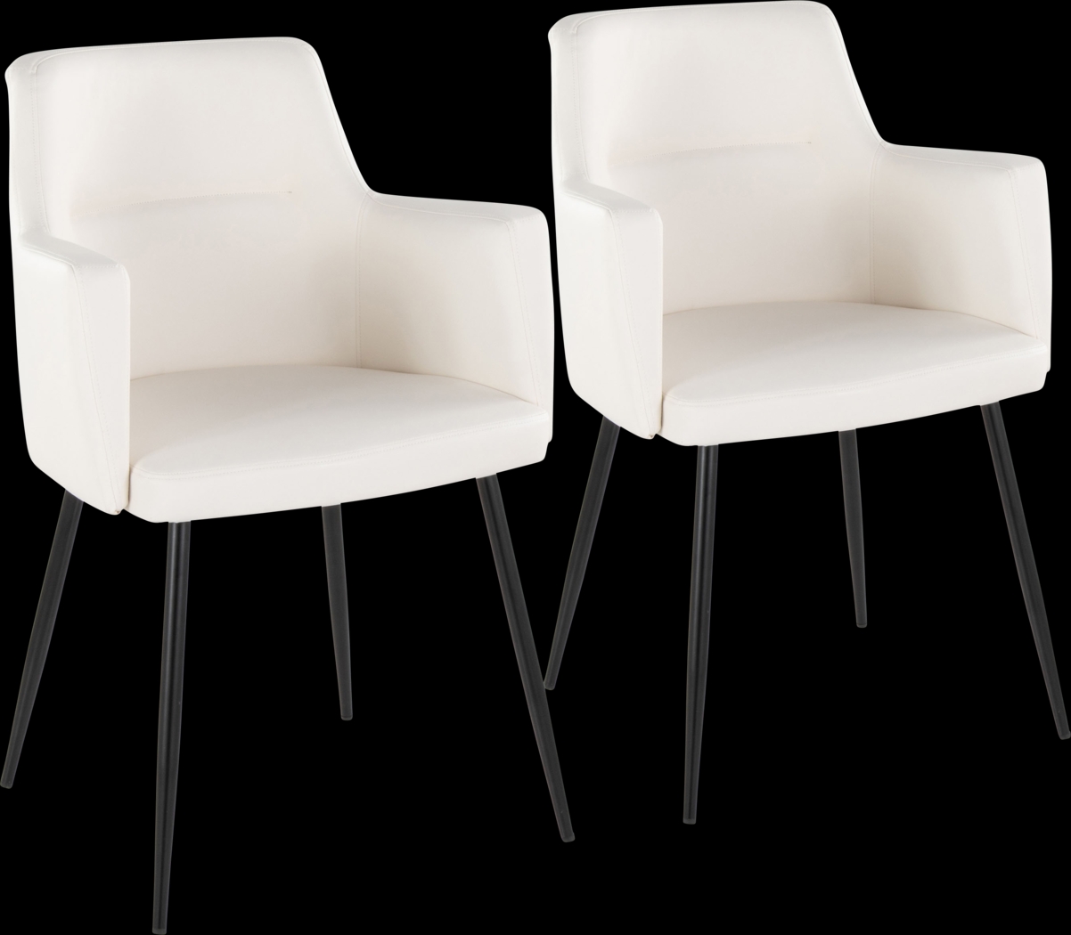 Waldman White Arm Chair, Set of 2 - Thumbnail - Image 1