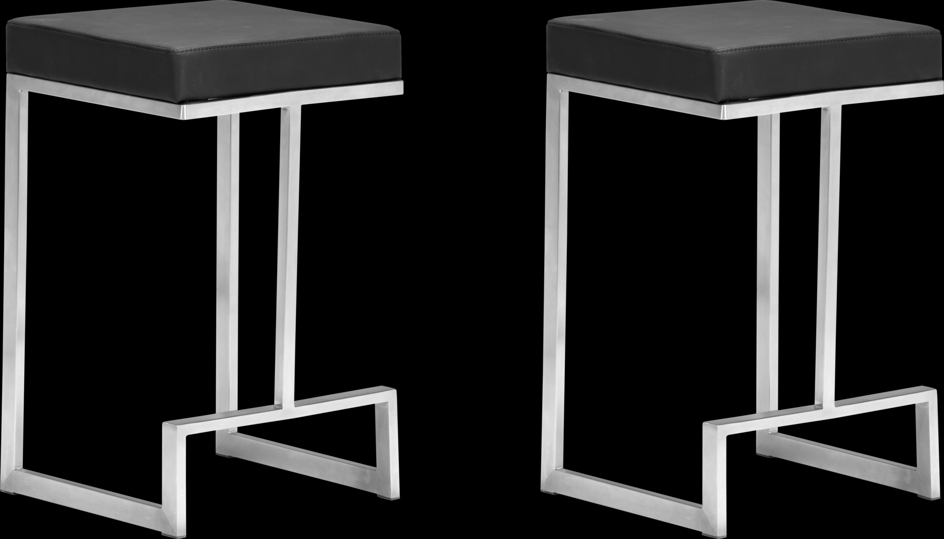 Waldow Black Counter Stool, Set of 2 - Thumbnail - Image 1