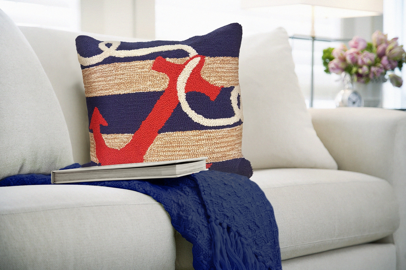 Walgrave Navy Indoor/Outdoor Accent Pillow - Thumbnail - Image 2