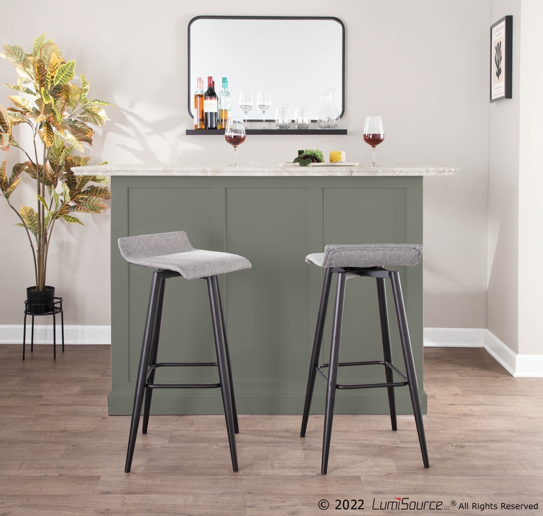 Walhill Gray Fabric Barstool, Set of 2 - Thumbnail - Image 8