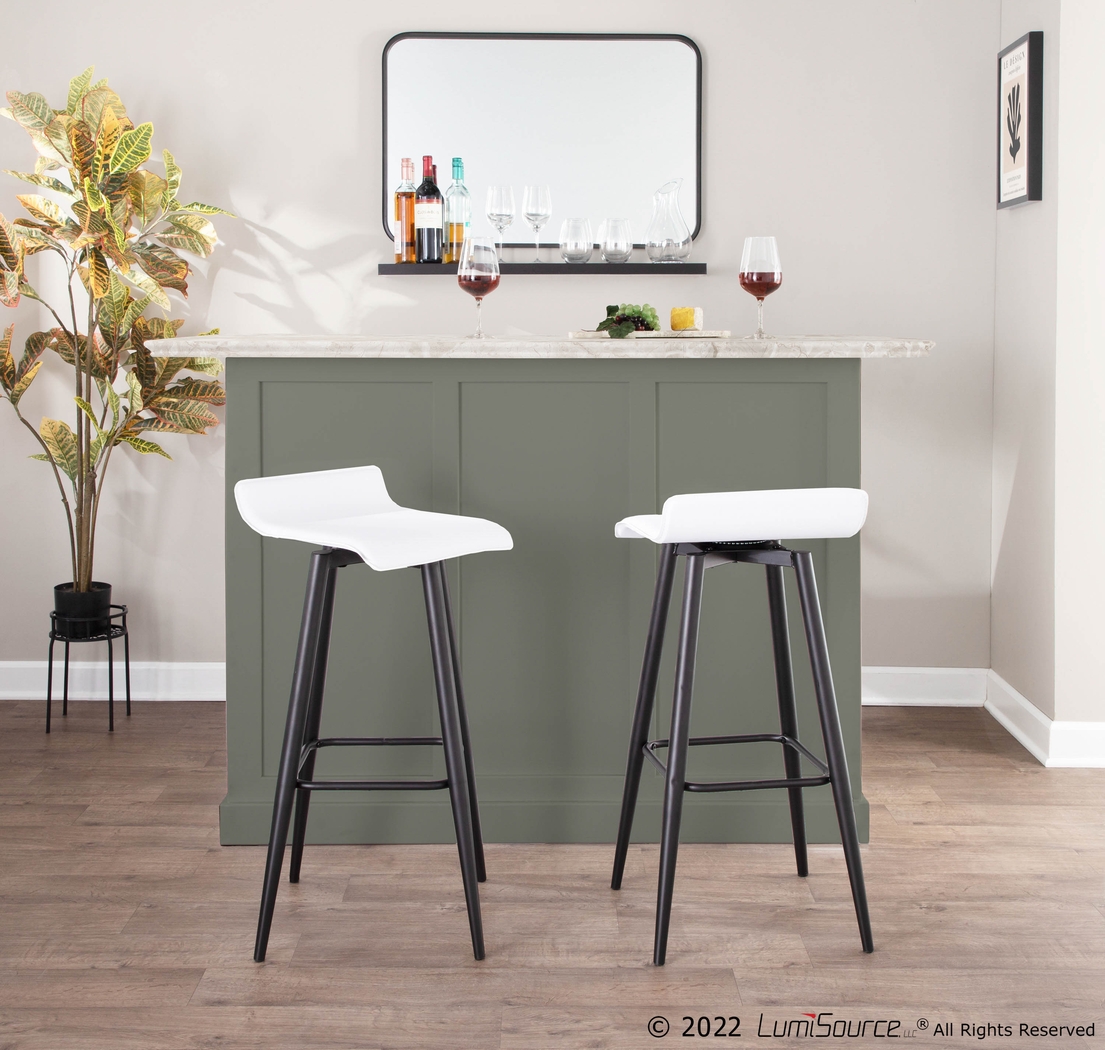 Walhill White Barstool, Set of 2 - Thumbnail - Image 9