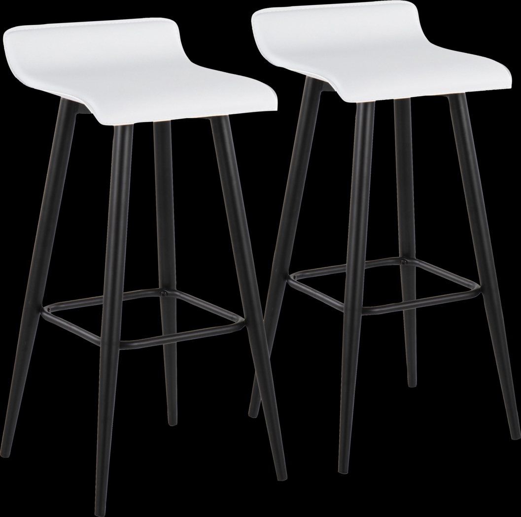 Walhill White Barstool, Set of 2 - Thumbnail - Image 1