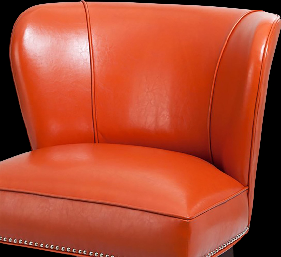 Wallach Orange Armless Accent Chair - Thumbnail - Image 3
