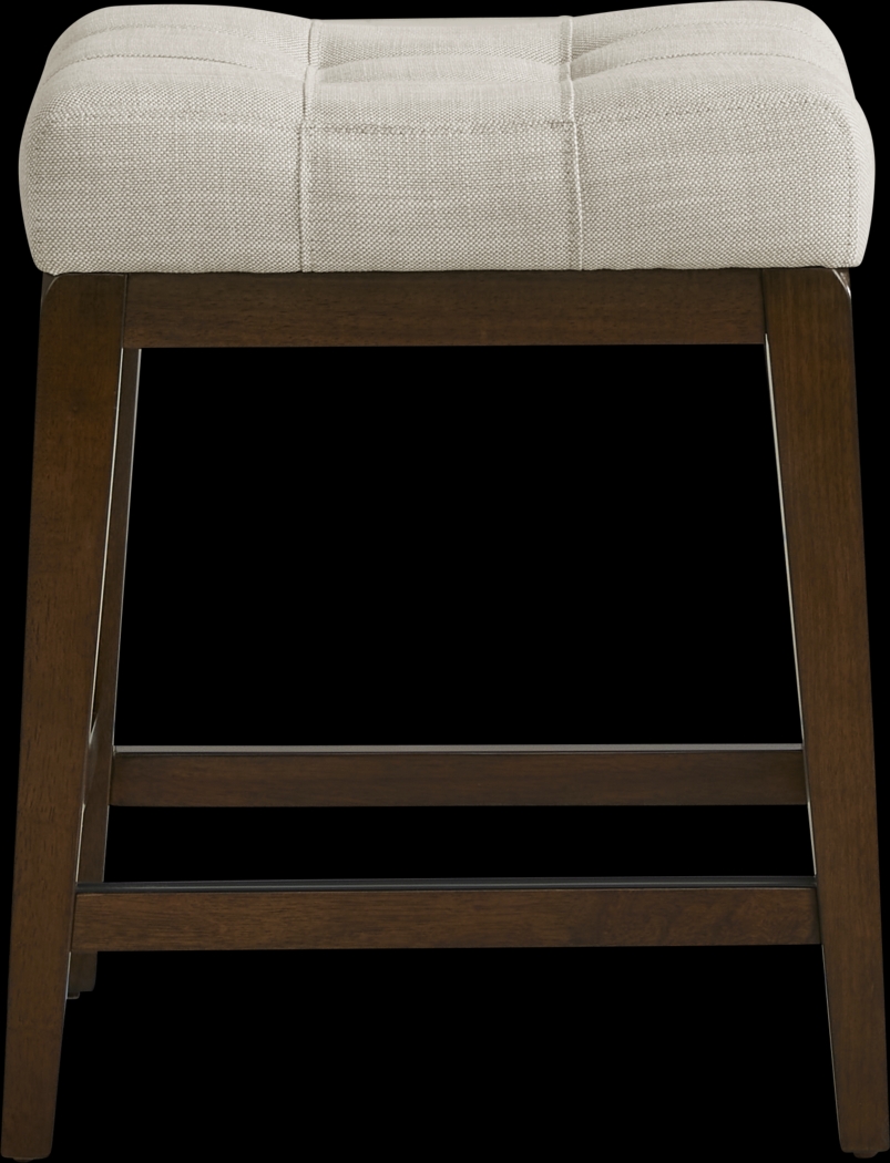 Walstead Place Beige Upholstered Counter Height Kyoto Stool - Thumbnail - Image 2