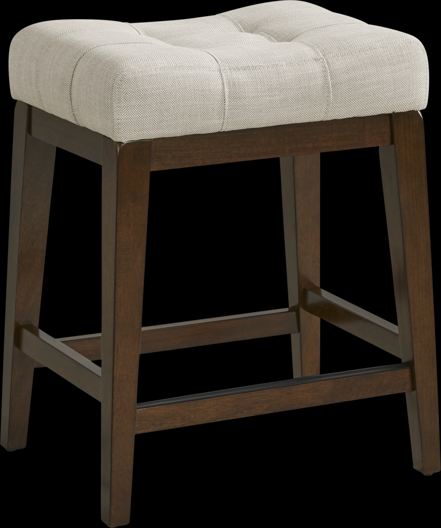 Walstead Place Beige Upholstered Counter Height Kyoto Stool - Thumbnail - Image 1