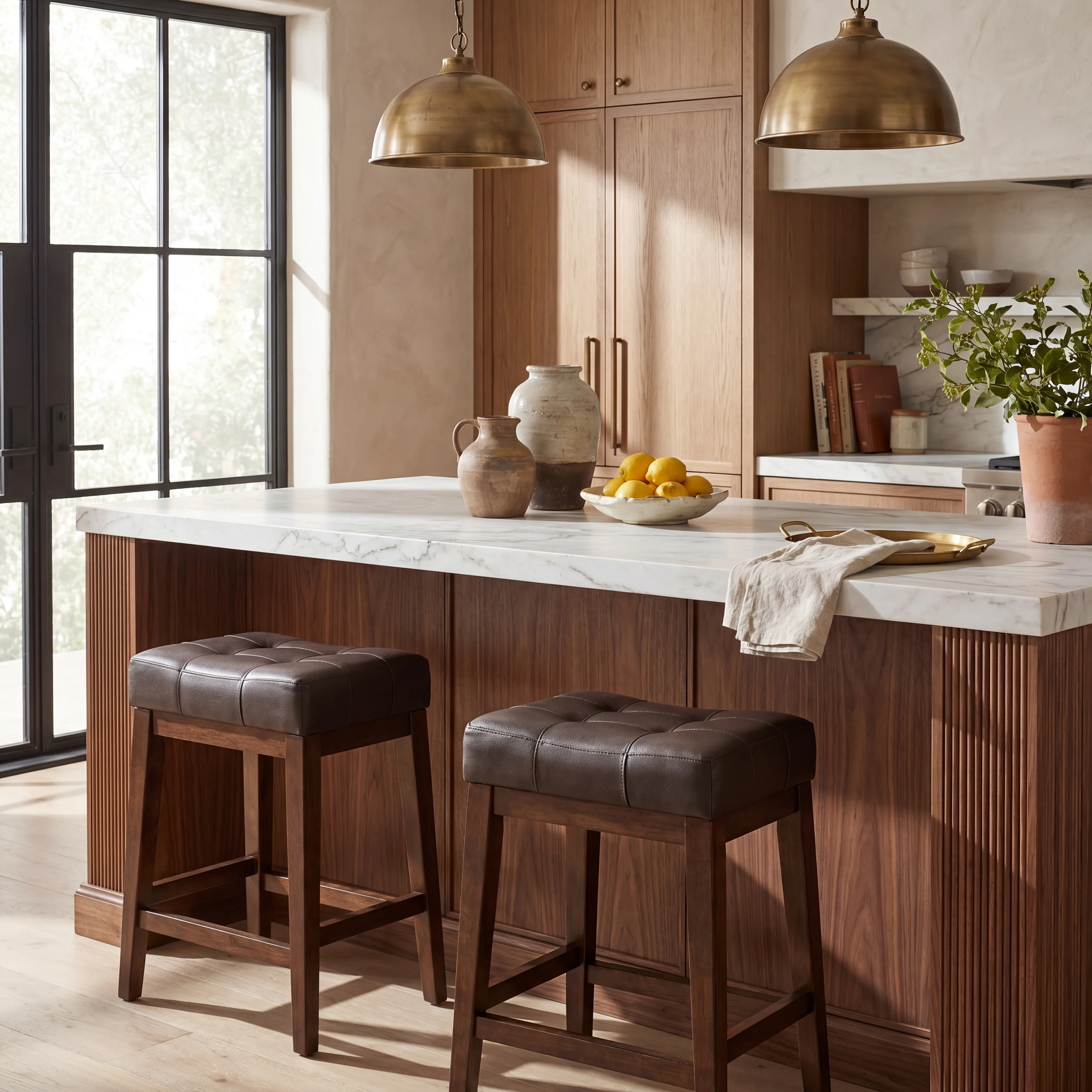Walstead Place Brown 5 Pc Counter Height Dining Room with Brown Kyoto Stools - Thumbnail - Image 7