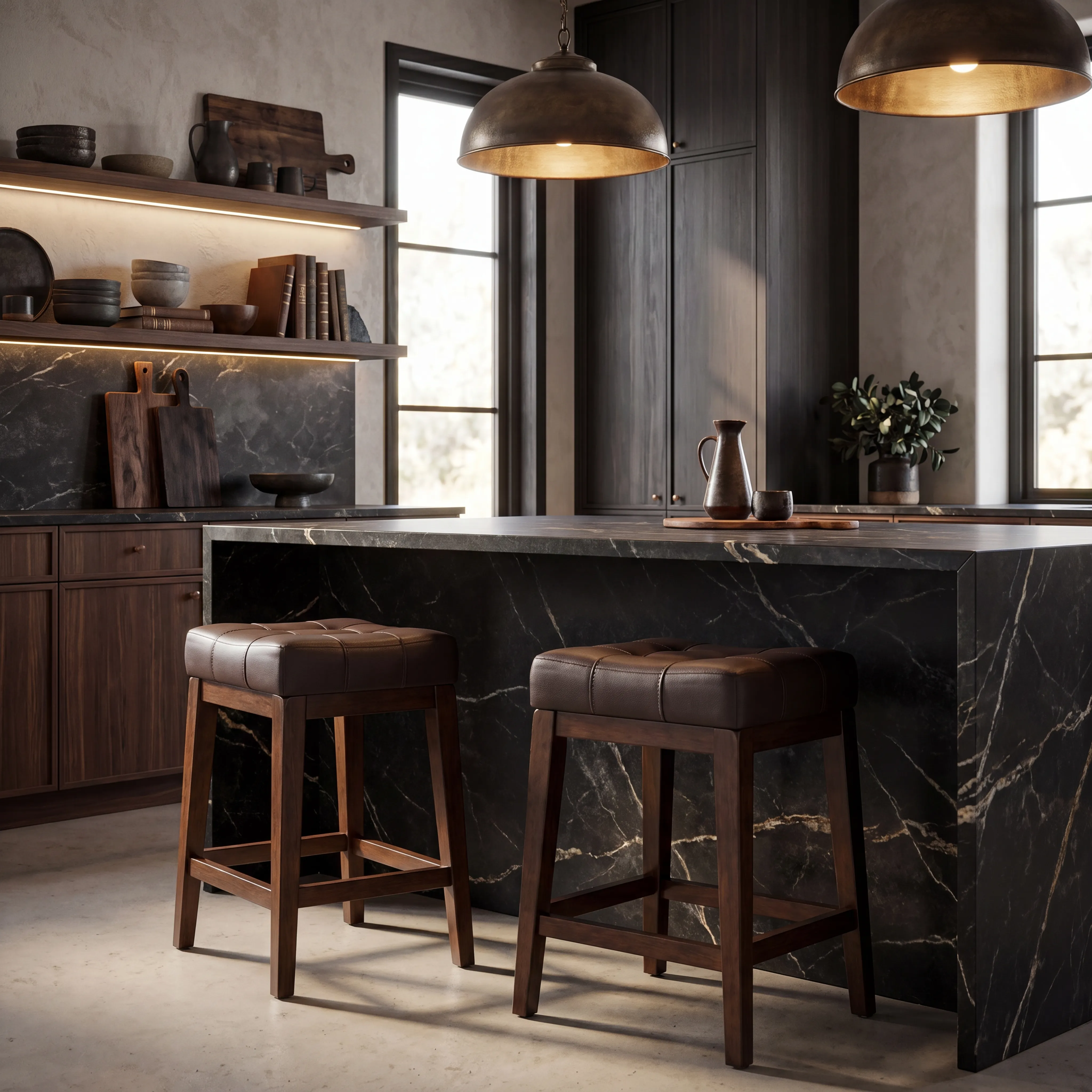 Walstead Place Brown 5 Pc Counter Height Dining Room with Brown Kyoto Stools - Thumbnail - Image 8