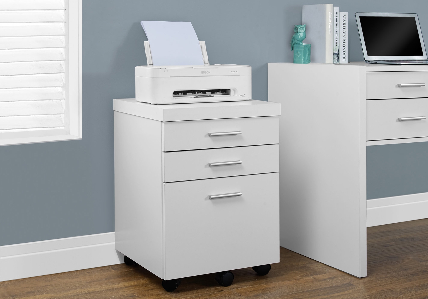 Wampton White File Cabinet - Thumbnail - Image 2