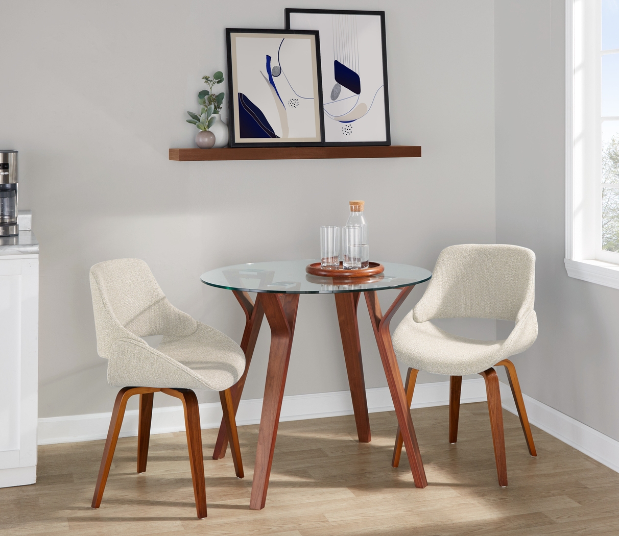 Wanay Cream 3 Pc Dining Set - Thumbnail - Image 2