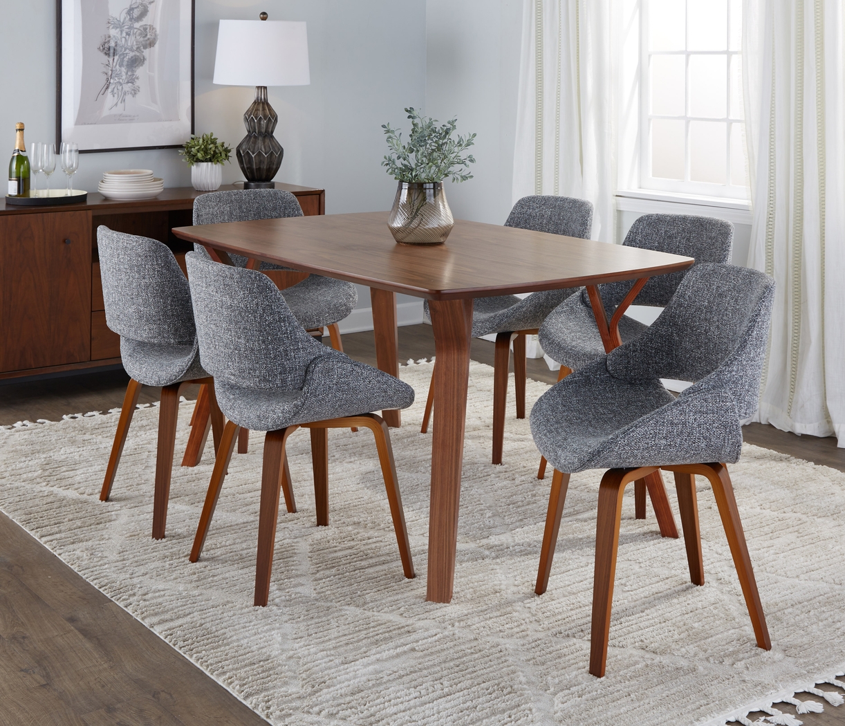 Wanay Gray 7 Pc Dining Set - Thumbnail - Image 2