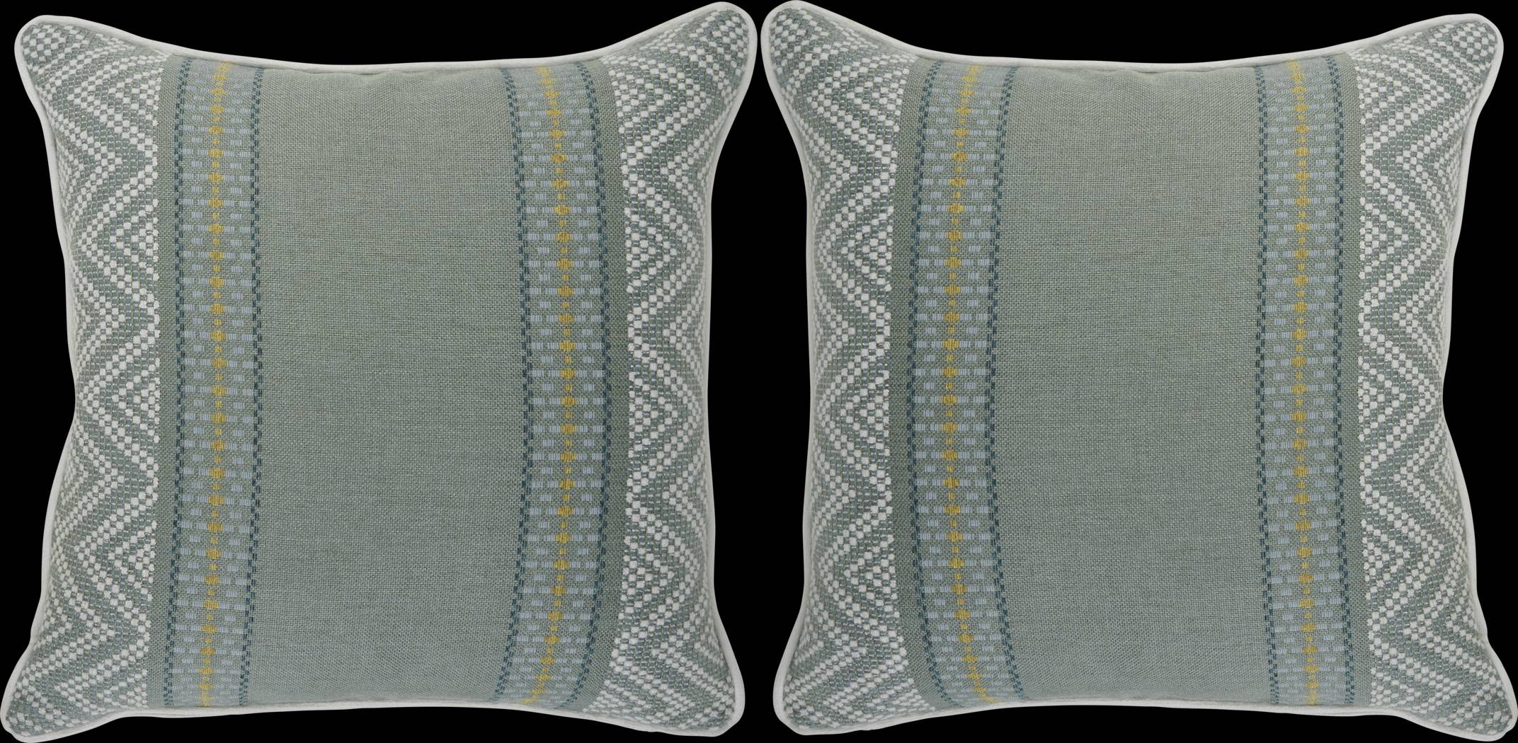 Wanderer Surf Celadon Indoor/Outdoor Accent Pillow, Set of 2 - Thumbnail - Image 1