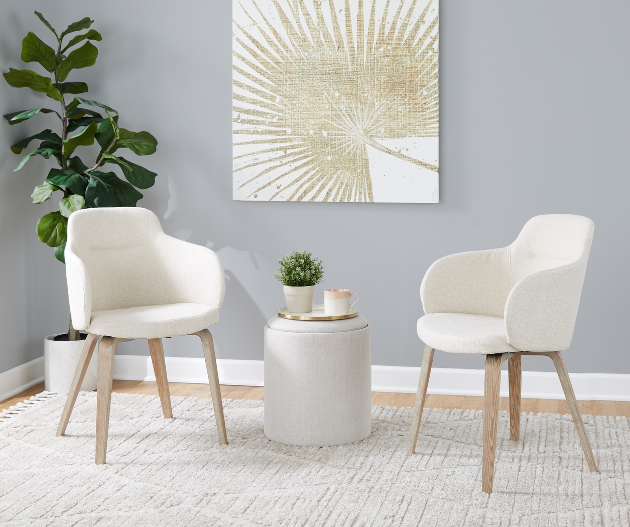 Waneden I Cream Side Chair, Set of 2 - Thumbnail - Image 2