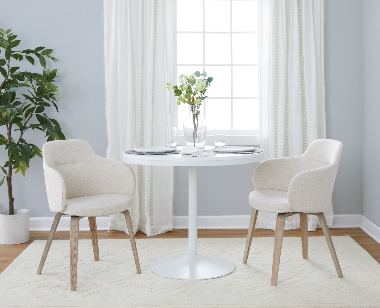 Waneden I Cream Side Chair, Set of 2 - Thumbnail - Image 8