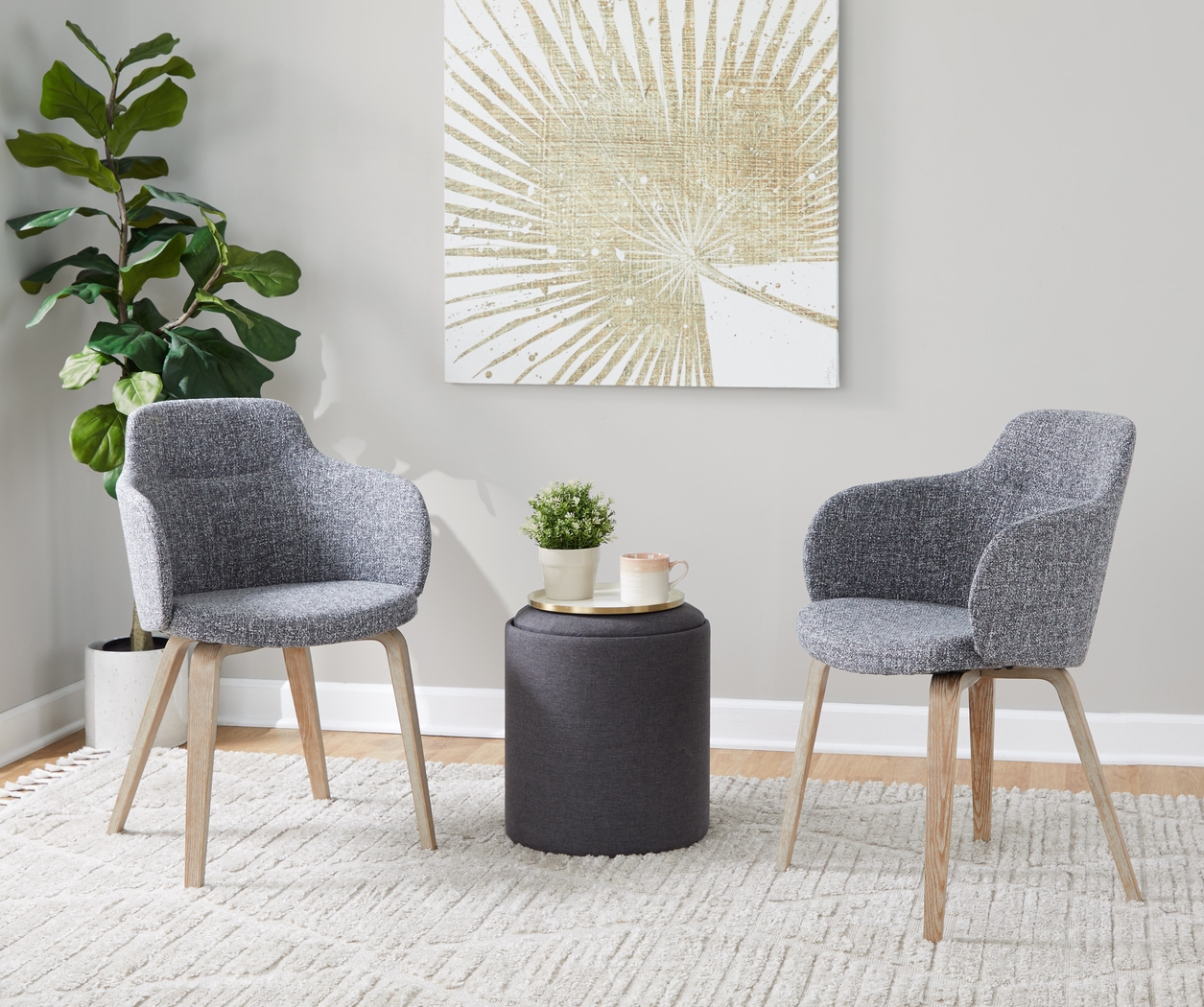 Waneden I Gray Side Chair, Set of 2 - Thumbnail - Image 2