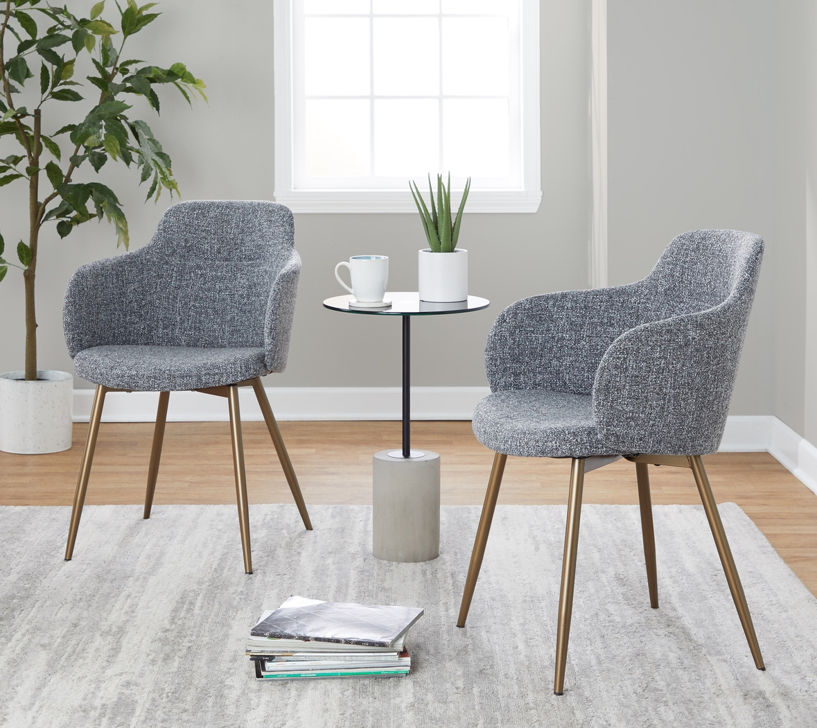 Waneden II Gray Side Chair, Set of 2 - Thumbnail - Image 2