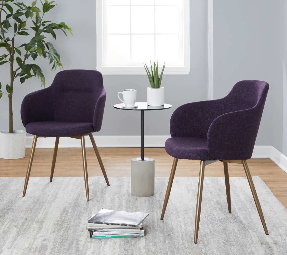 Waneden II Purple Side Chair, Set of 2 - Thumbnail - Image 2