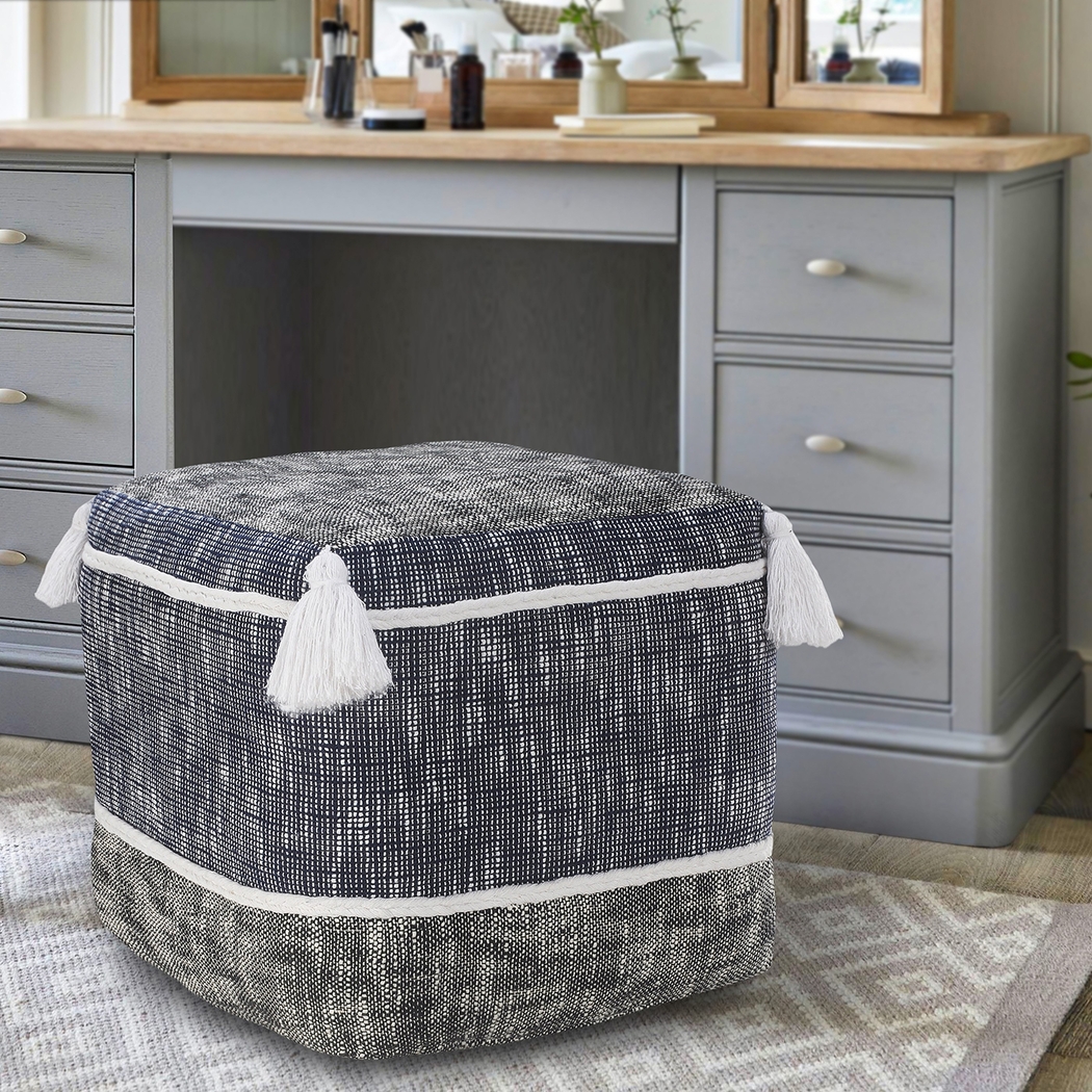 Wanella Blue/White Pouf - Thumbnail - Image 2