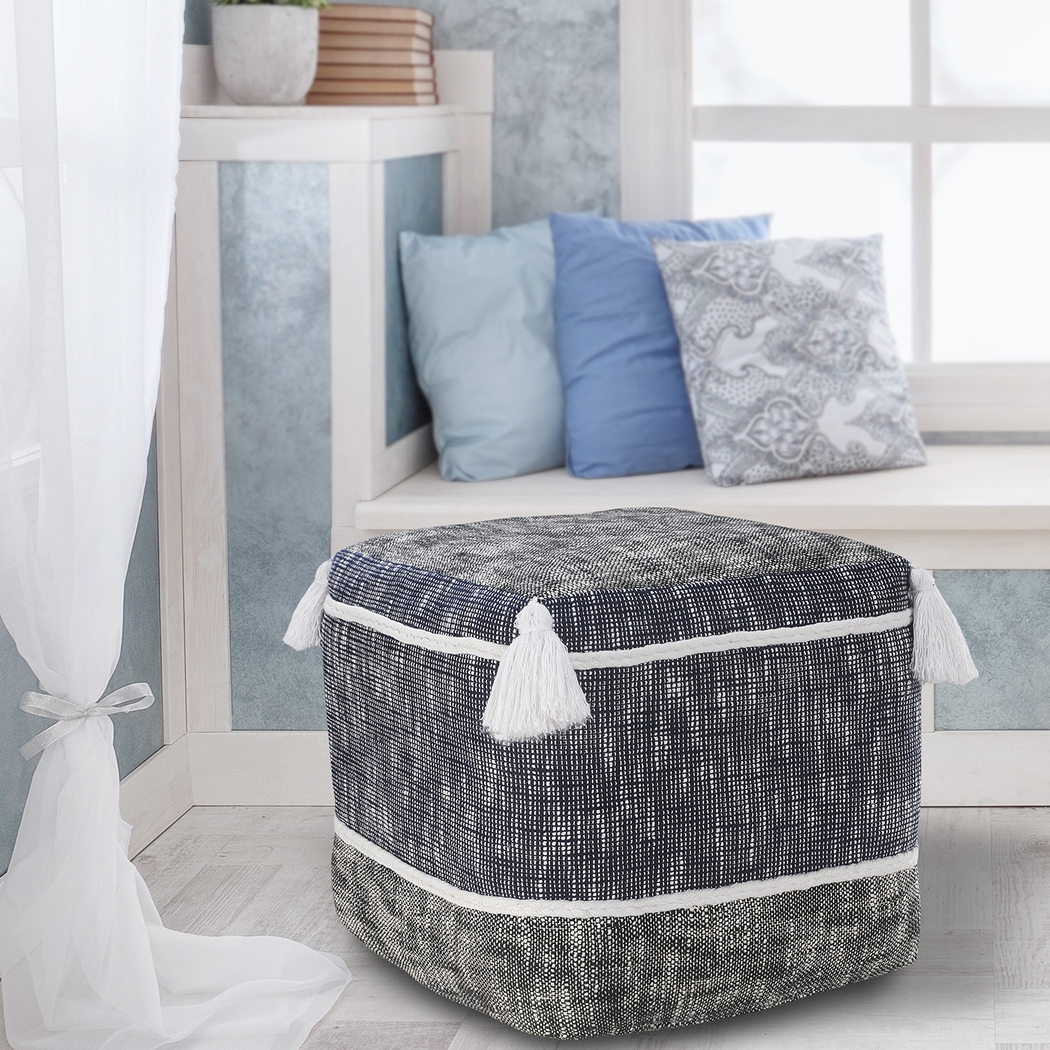 Wanella Blue/White Pouf - Thumbnail - Image 3
