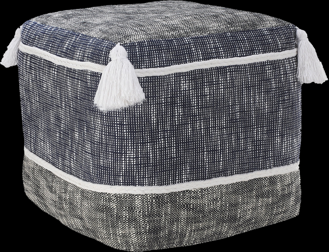 Wanella Blue/White Pouf - Thumbnail - Image 1