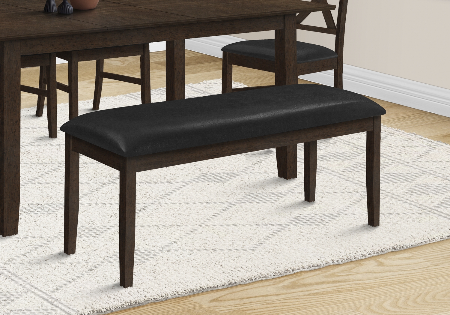 Wansley Black Dining Bench - Thumbnail - Image 2