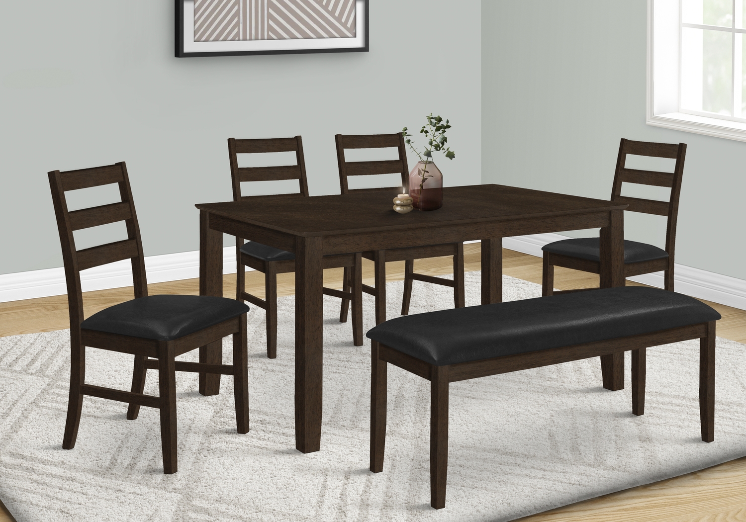 Wansley Black Dining Bench - Thumbnail - Image 3